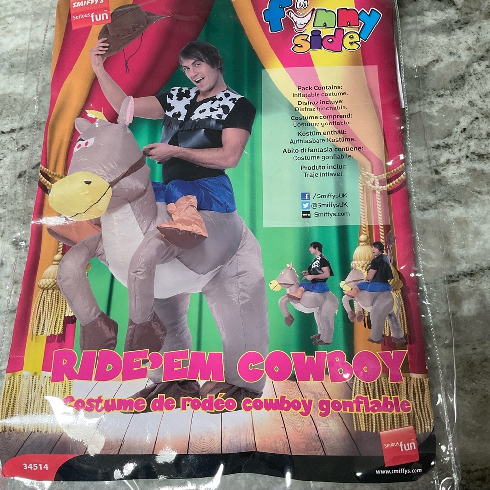 Ride ‘em Cowboy inflatable costume adult one size
